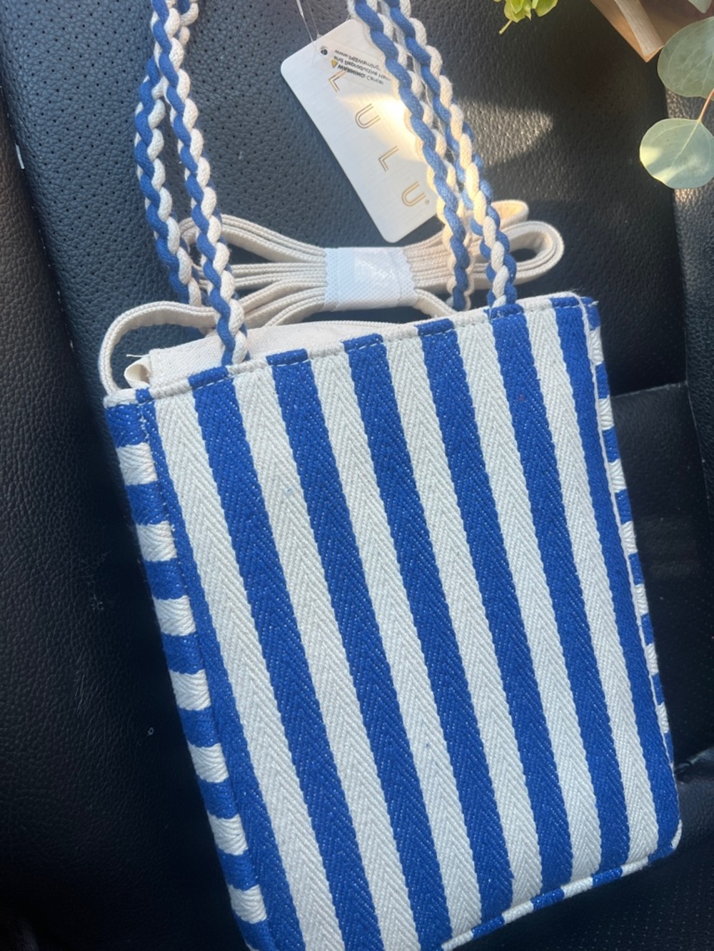 Beaded sardine Tote Bag in Blue and Cream - Picture 5 of 5